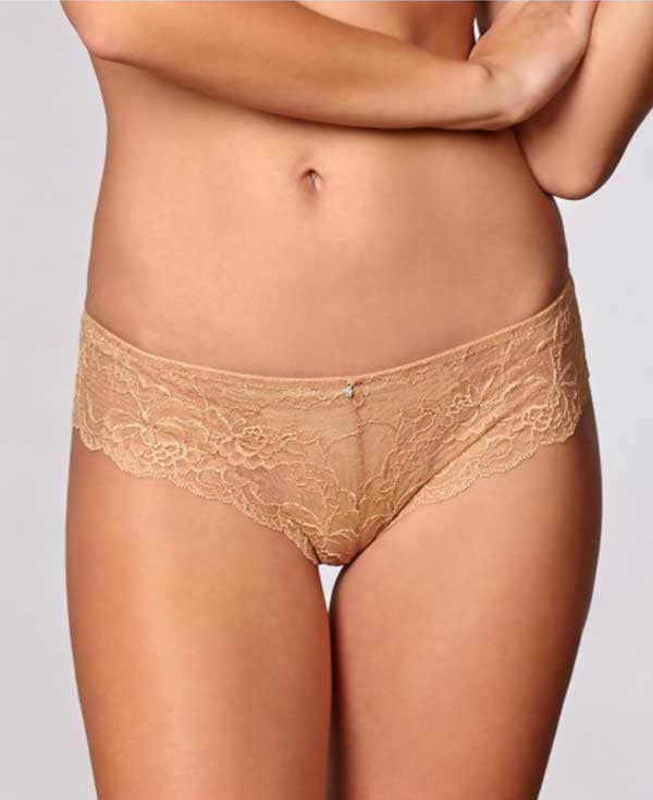 SALUA Lingerie  Practical Brazilian Cut Lace Panty  Montelle Beige