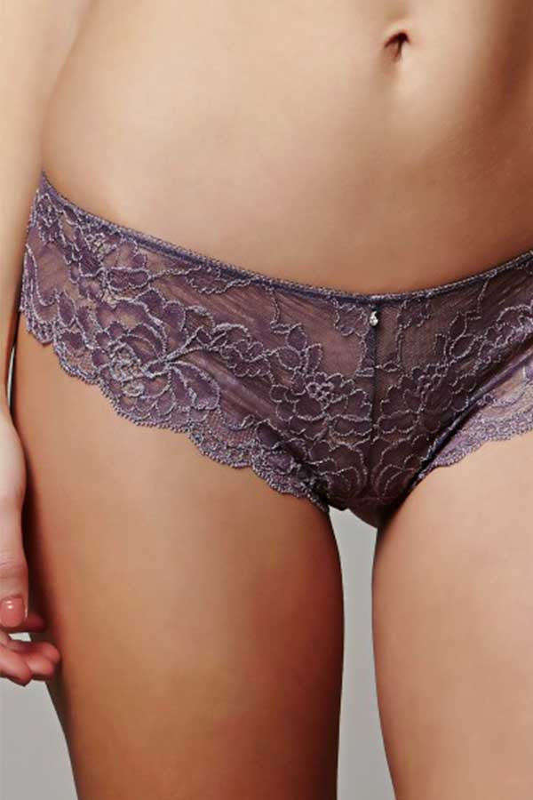 SALUA Lingerie  Practical Brazilian Cut Lace Panty  Montelle Taupe