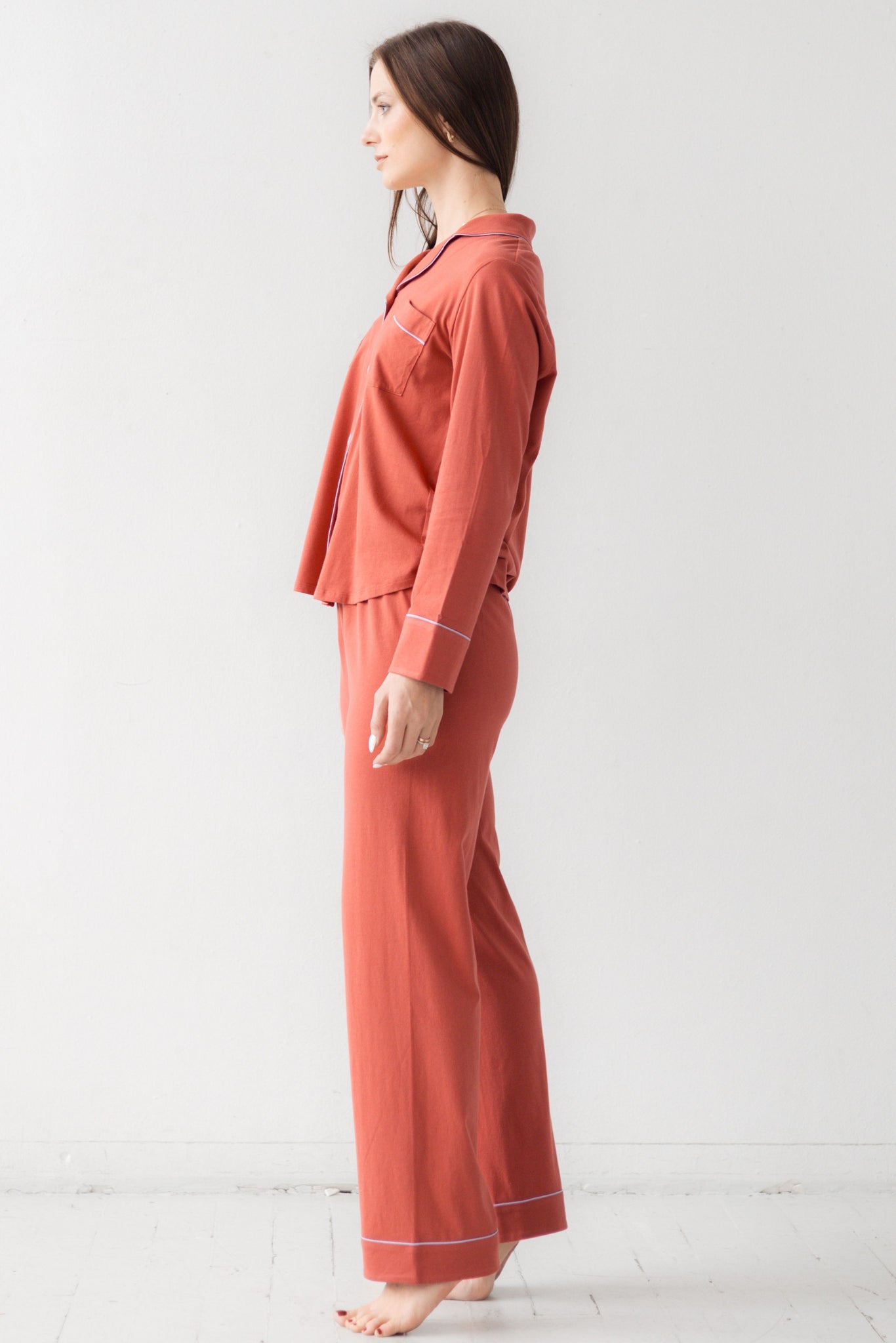 Classic Luxury Pajamas in Brushed Pima Cotton– Salua Lingerie