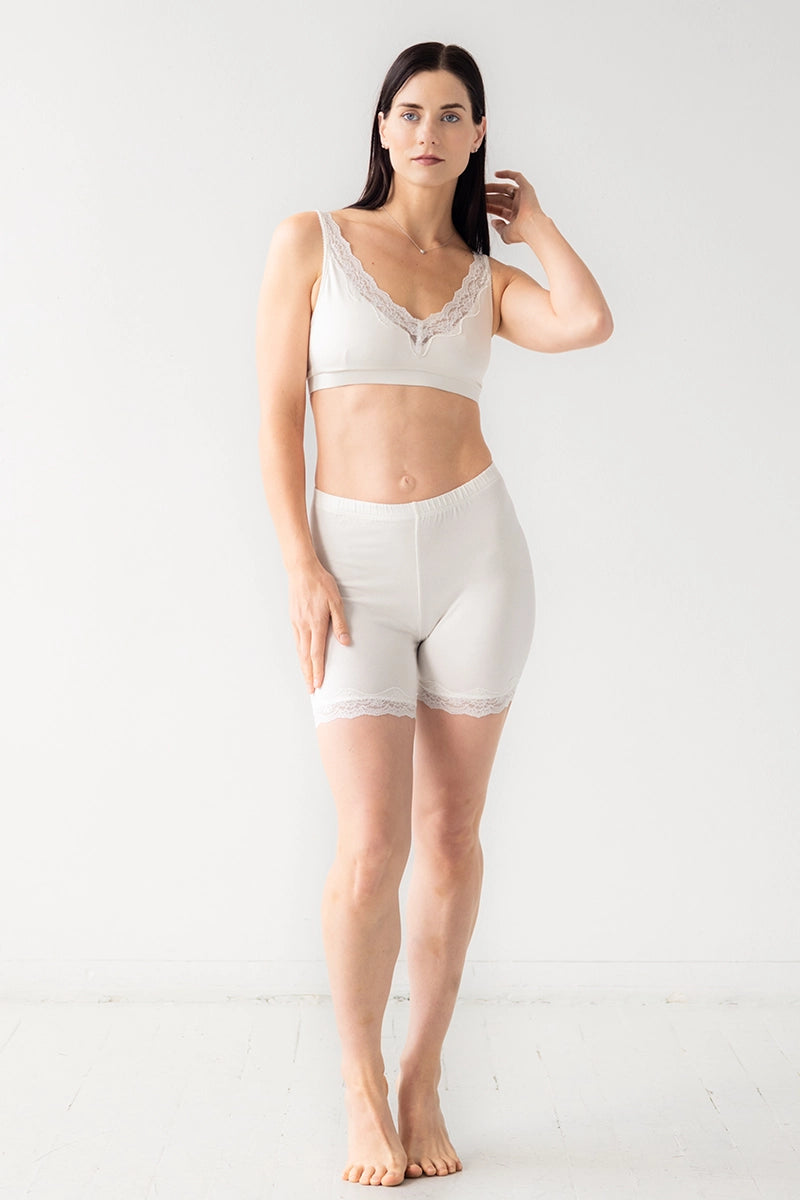 Salua Cotton Lace Bike Shorts White / L Salua Cotton Lace Bike Shorts White / L