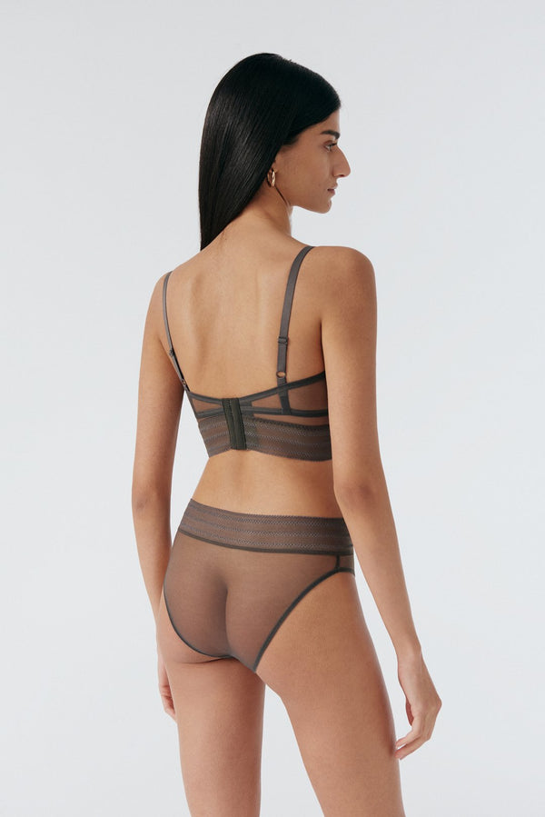 $150 Else Women's Black Cobweb Soft Triangle Lace Bodysuit Size XS/0-2