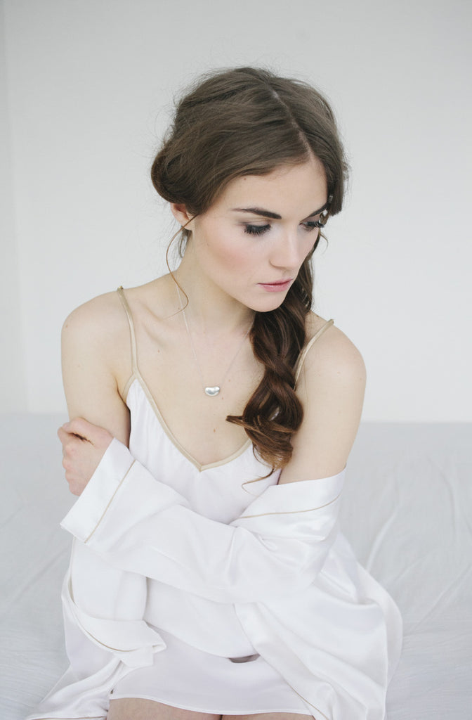 silk spandex chemise underneath dress adjustable straps SALUA lingerie